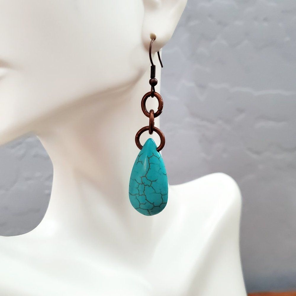 Simple & Blue earrings- Handmade(NEW)
